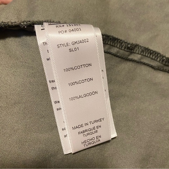 Good American Sage Green Leopard Cotton Utility Jacket With Pockets - Picture 10 of 11